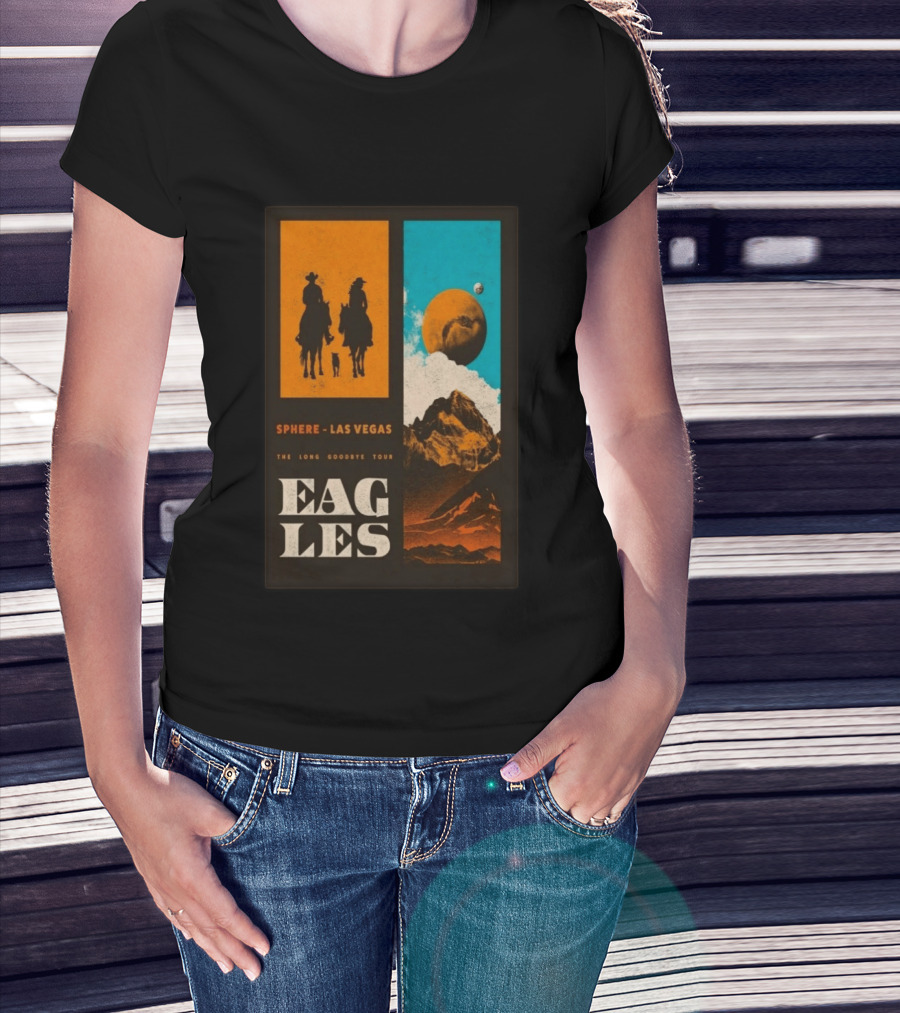 Eagles The Long Goodbye Tour 2026 Sphere Las Vegas Cowboys And Mountains T-Shirt