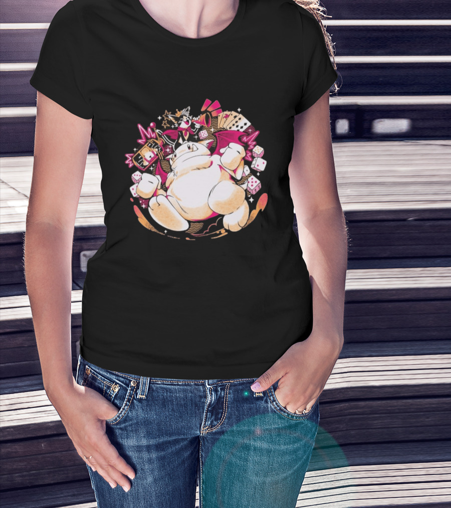 Fortune Favors The Cait Pop Culture Magical Creature With Cards Dice And Mystical T-Shirt