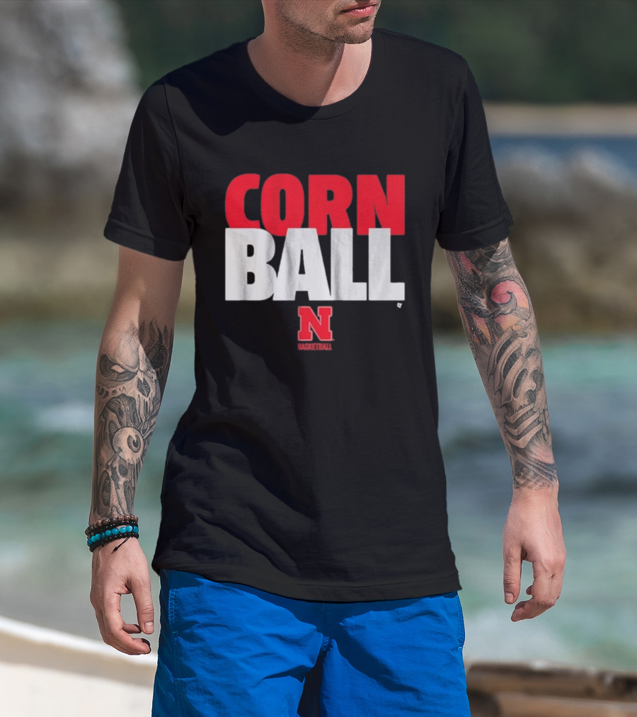 Nebraska Cornhuskers Corn Ball Basketball T-Shirt