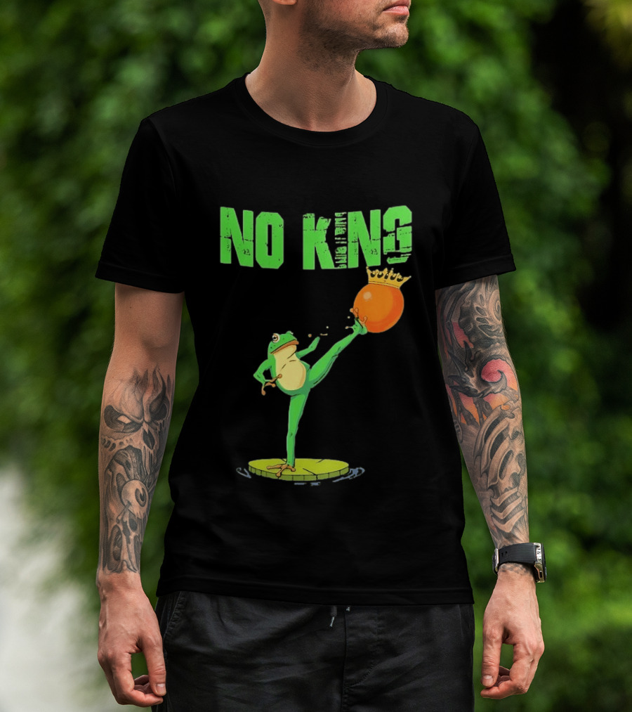 No Kings Portland Frog Kick Out Orange Protest T-Shirt