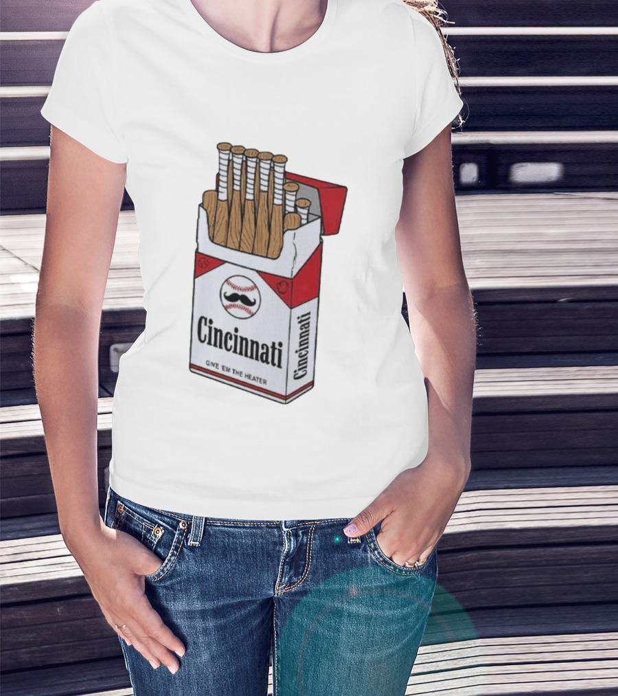 Cincinnati Give 'Em The Heater Baseball Bat Pack T-Shirt