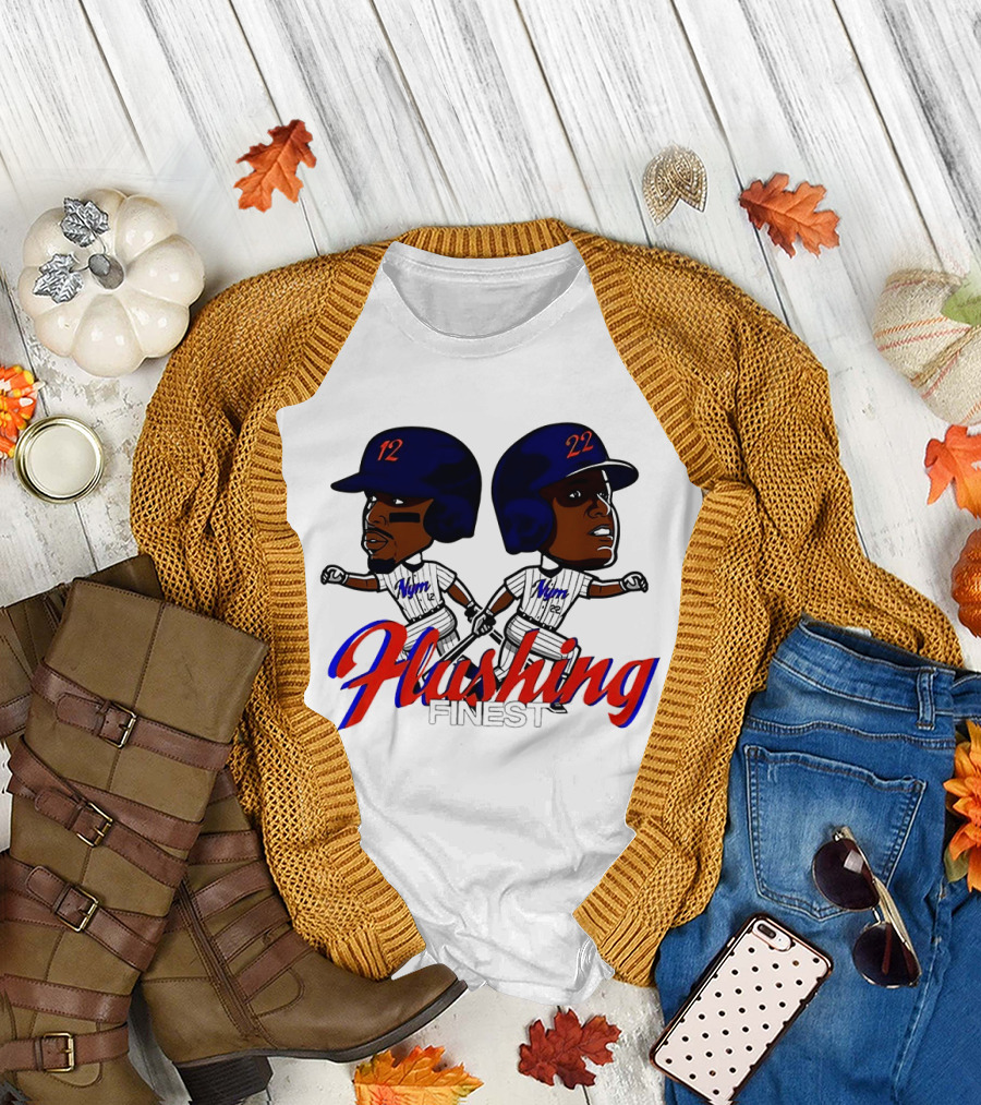 Juan Soto vs Francisco Lindor Flushing Finest New York Mets Baseball Caricature T-Shirt