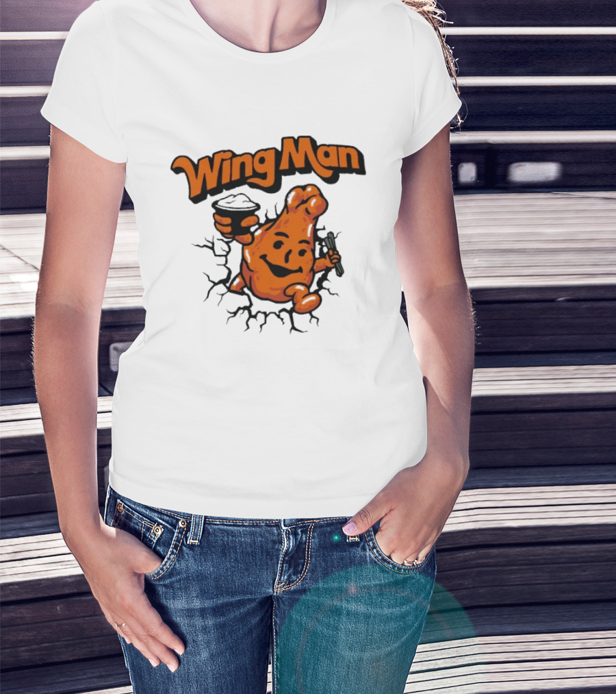 Buffalo Bills Wing Man Oh Yeah Chicken Wing Cracking Through T-Shirt