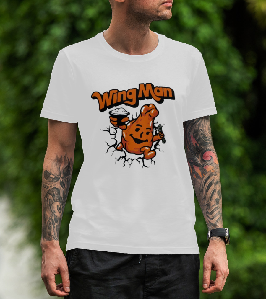 Buffalo Bills Wing Man Oh Yeah Chicken Wing Cracking Through T-Shirt