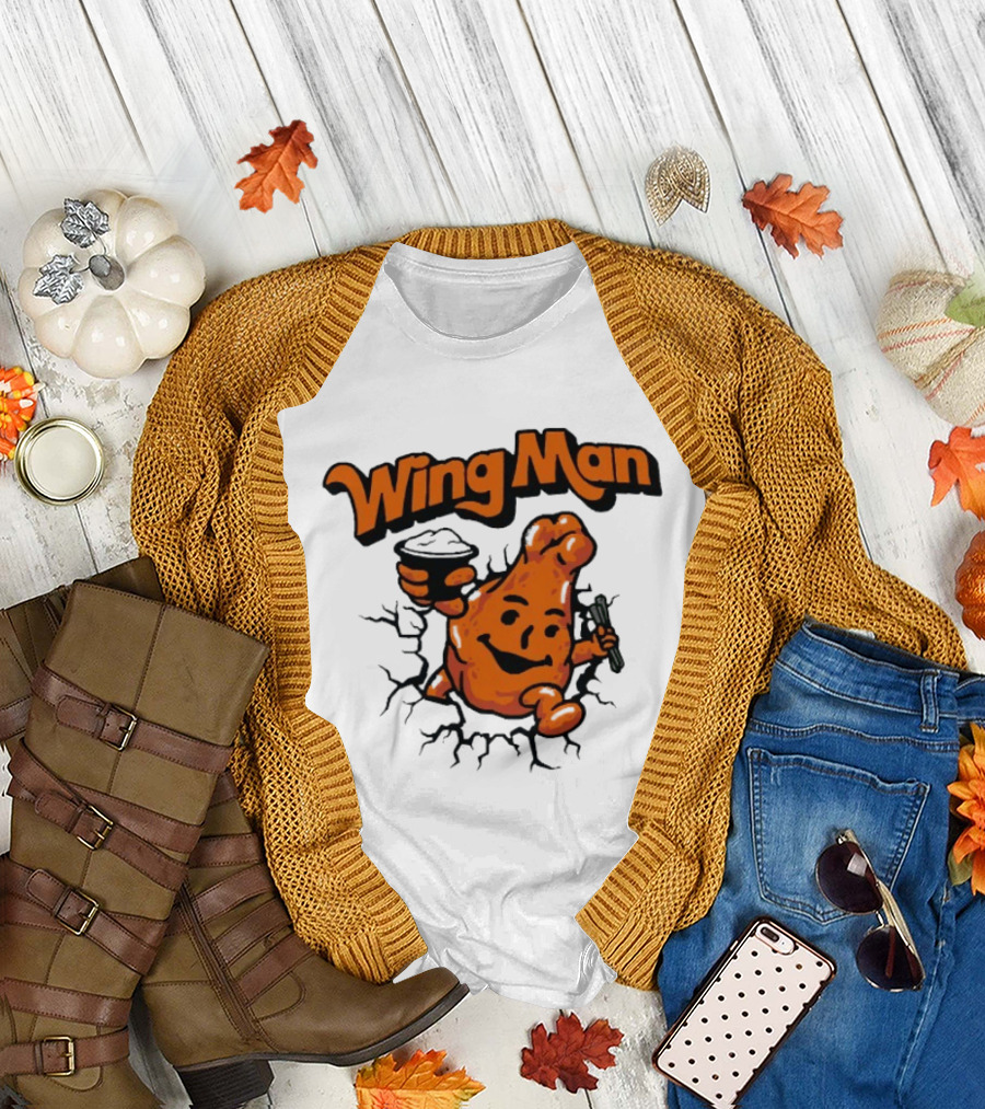Buffalo Bills Wing Man Oh Yeah Chicken Wing Cracking Through T-Shirt