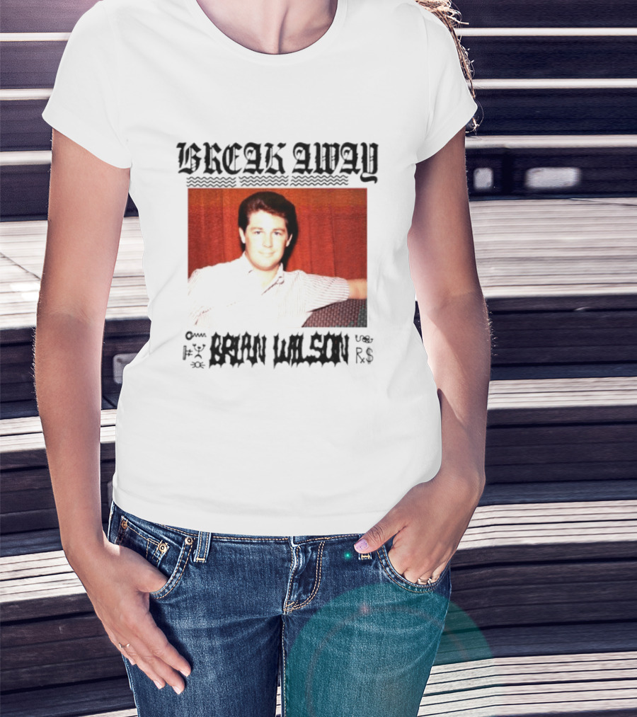 BREAK AWAY BRIAN WILSON Photo Portrait Striped T-Shirt