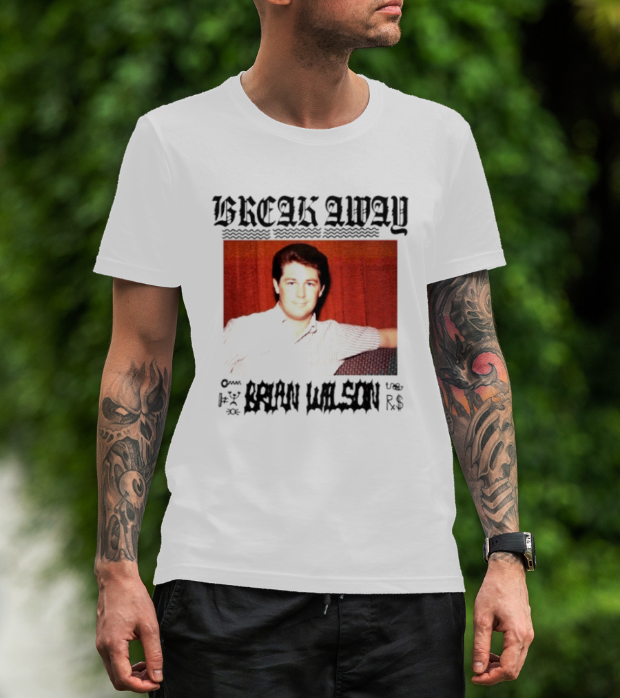 BREAK AWAY BRIAN WILSON Photo Portrait Striped T-Shirt