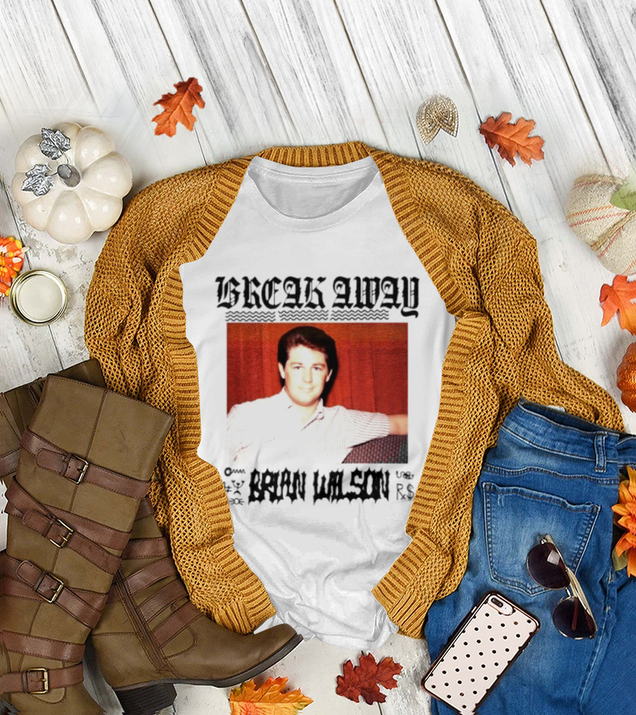 BREAK AWAY BRIAN WILSON Photo Portrait Striped T-Shirt