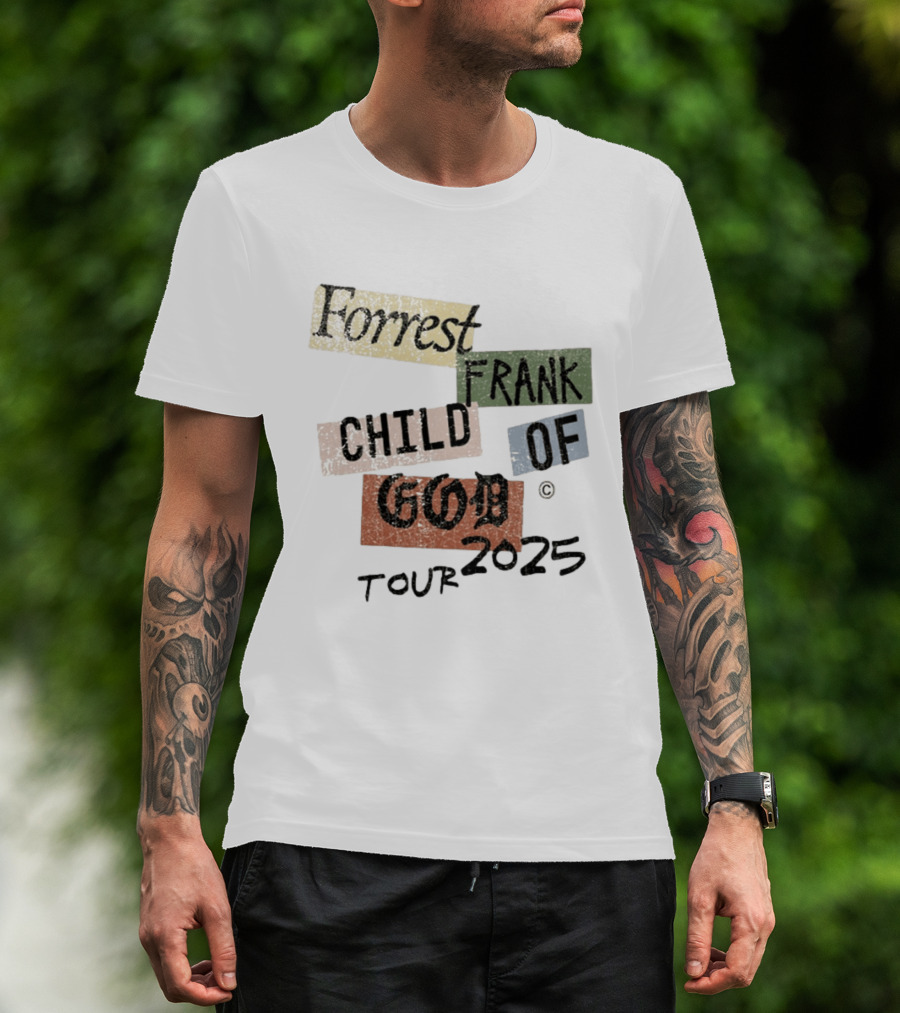 Forrest Frank Child Of God Tour 2025 Color Block Collage T-Shirt