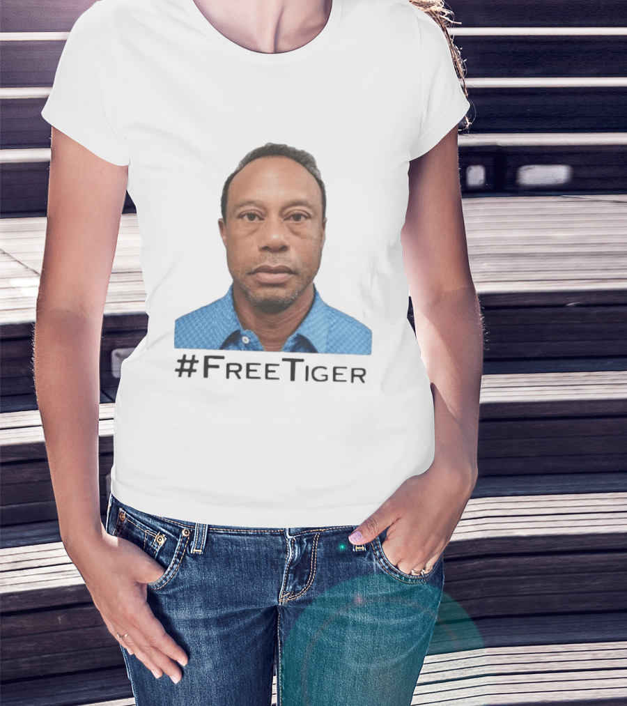#FreeTiger Shot Iconic Arrest Image T-Shirt