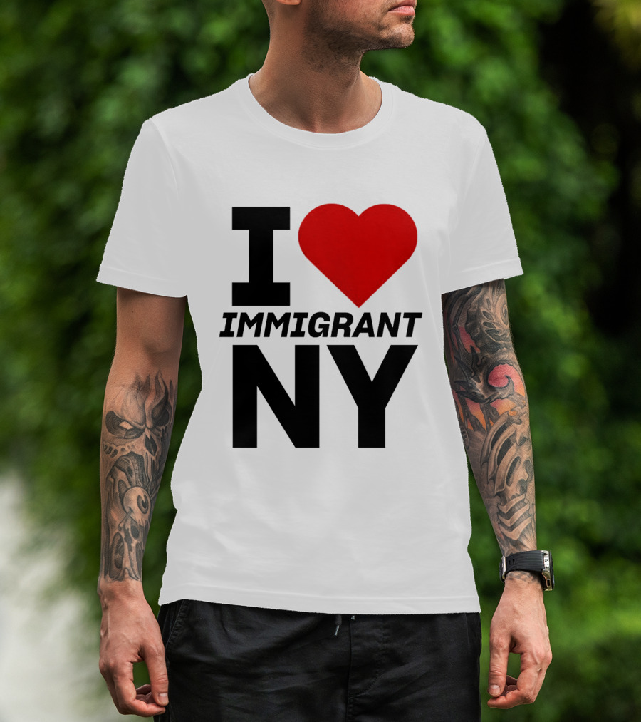I Love Immigrant NY Heart Icon New York T-Shirt