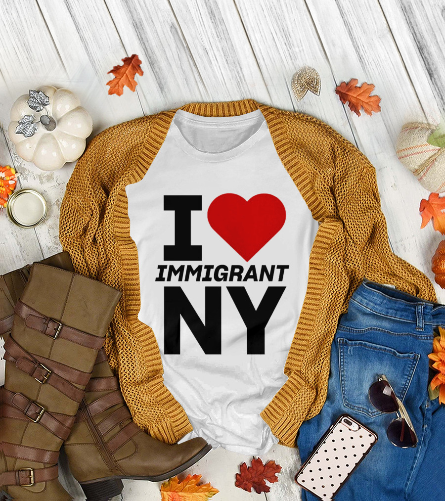 I Love Immigrant NY Heart Icon New York T-Shirt