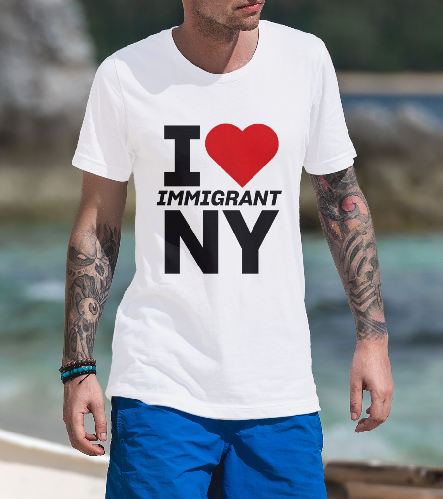 I Love Immigrant NY Heart Icon New York T-Shirt