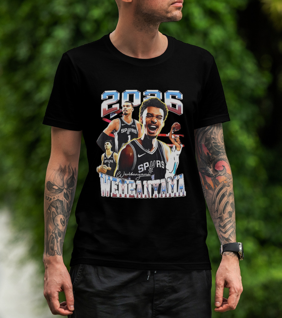 2026 Victor Wembanyama Spurs NBA Player T-Shirt