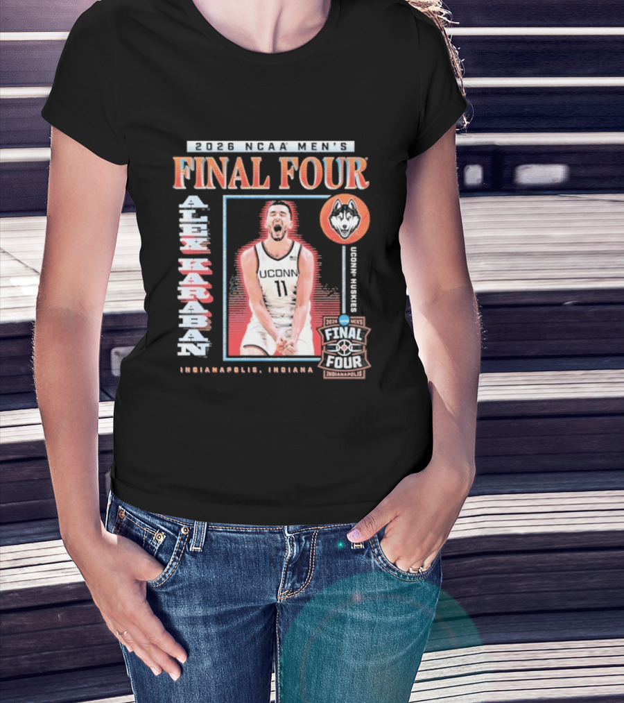 UConn Men's Basketball 2026 NCAA Final Four Alex Karaban Indianapolis Indiana Huskies T-Shirt