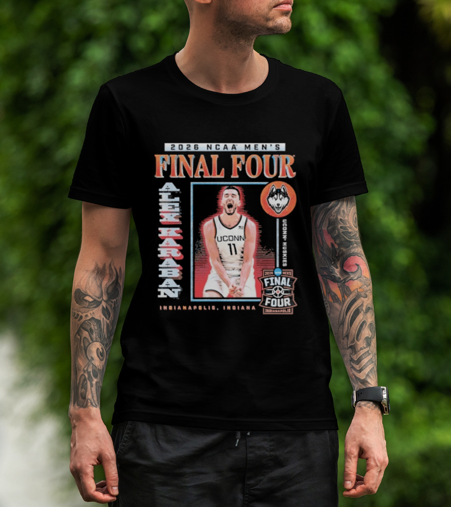 UConn Men's Basketball 2026 NCAA Final Four Alex Karaban Indianapolis Indiana Huskies T-Shirt