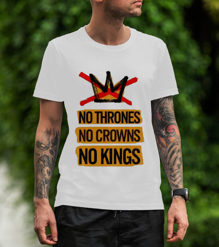 No Thrones No Crowns No Kings Crown Symbol Crossed Out In Red T-Shirt