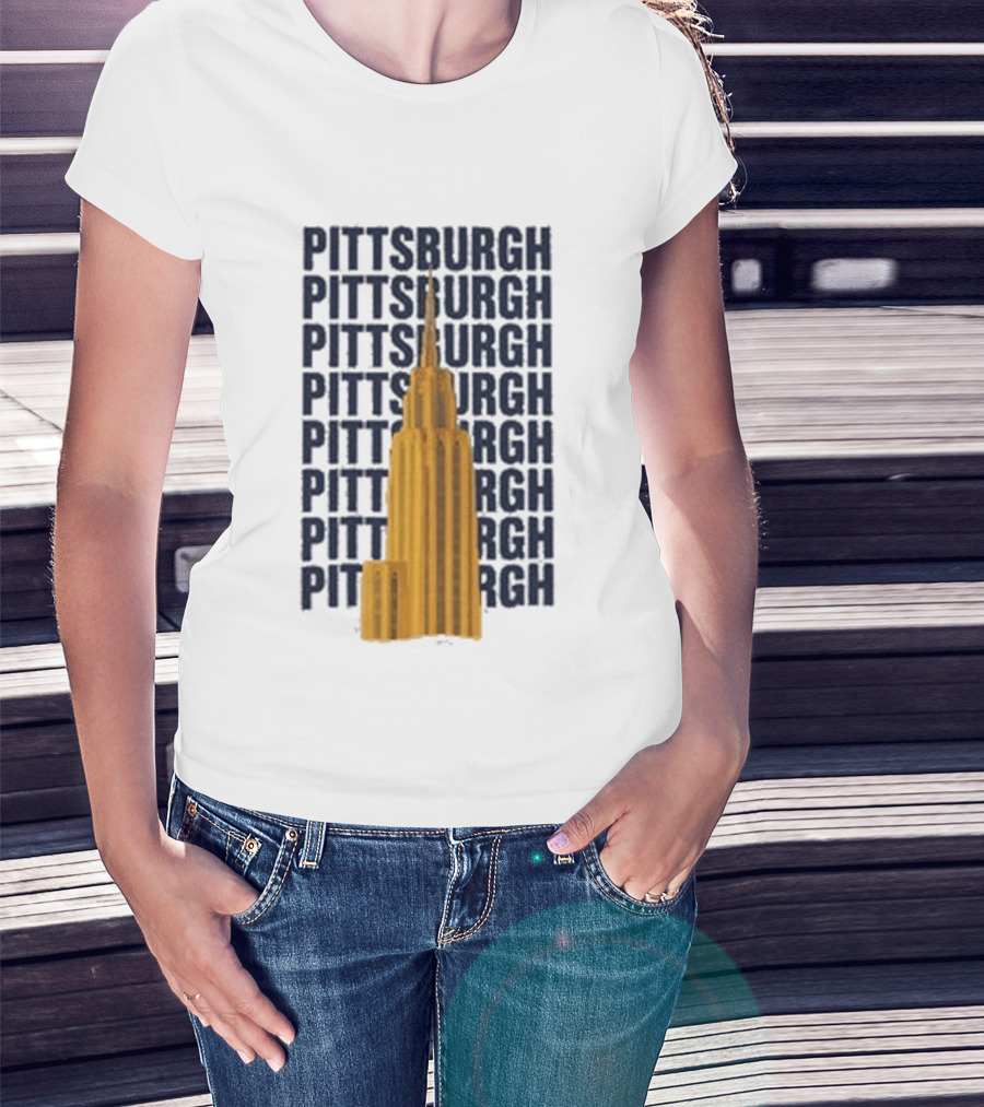 Pittsburgh Deco Building Repeated T-Shirt
