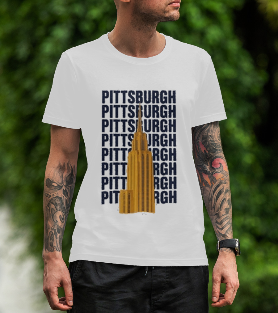 Pittsburgh Deco Building Repeated T-Shirt