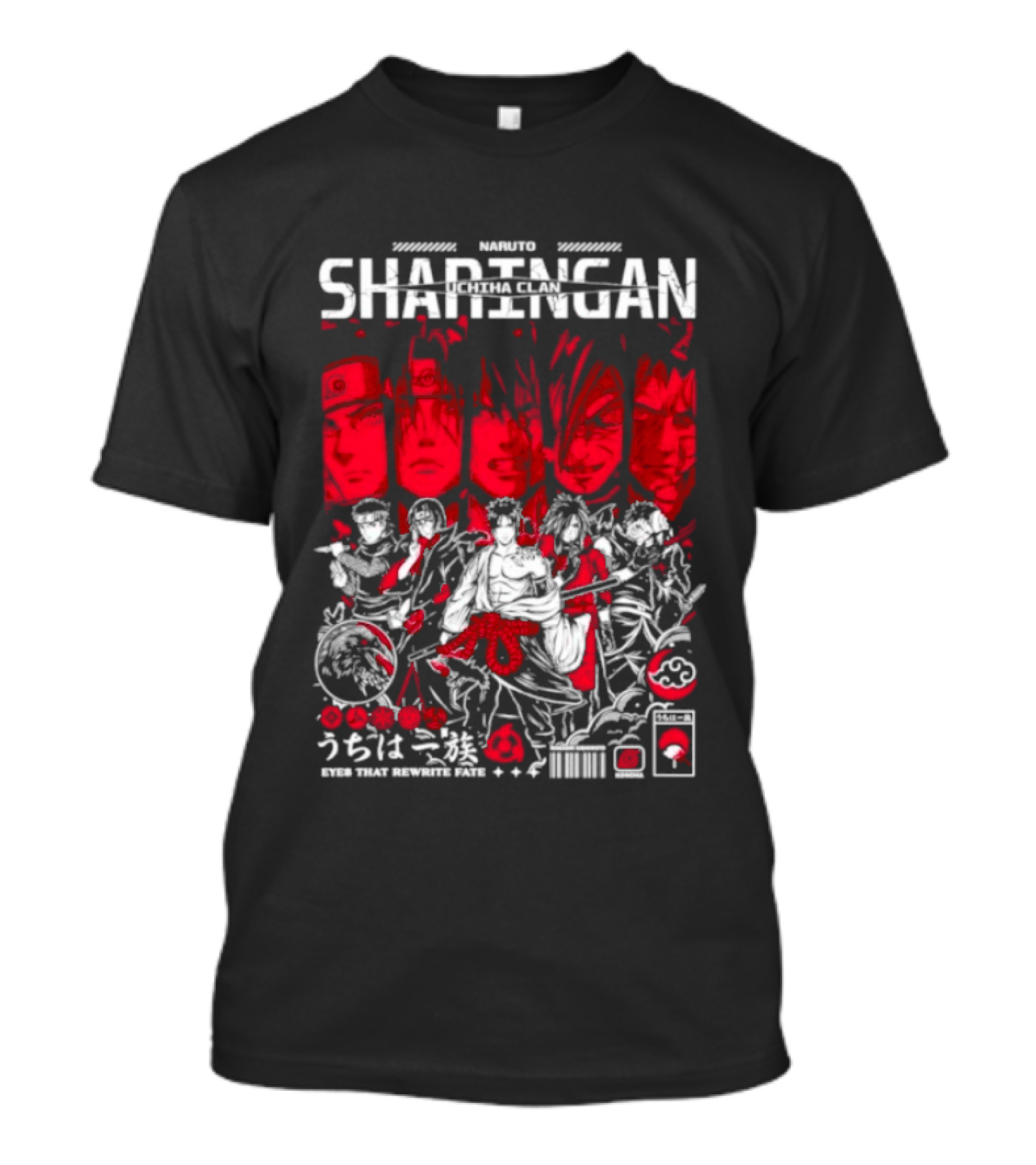Sharingan Uchiha Clan Naruto Kakashi Sasuke Itachi Anime Manga Series T-Shirt