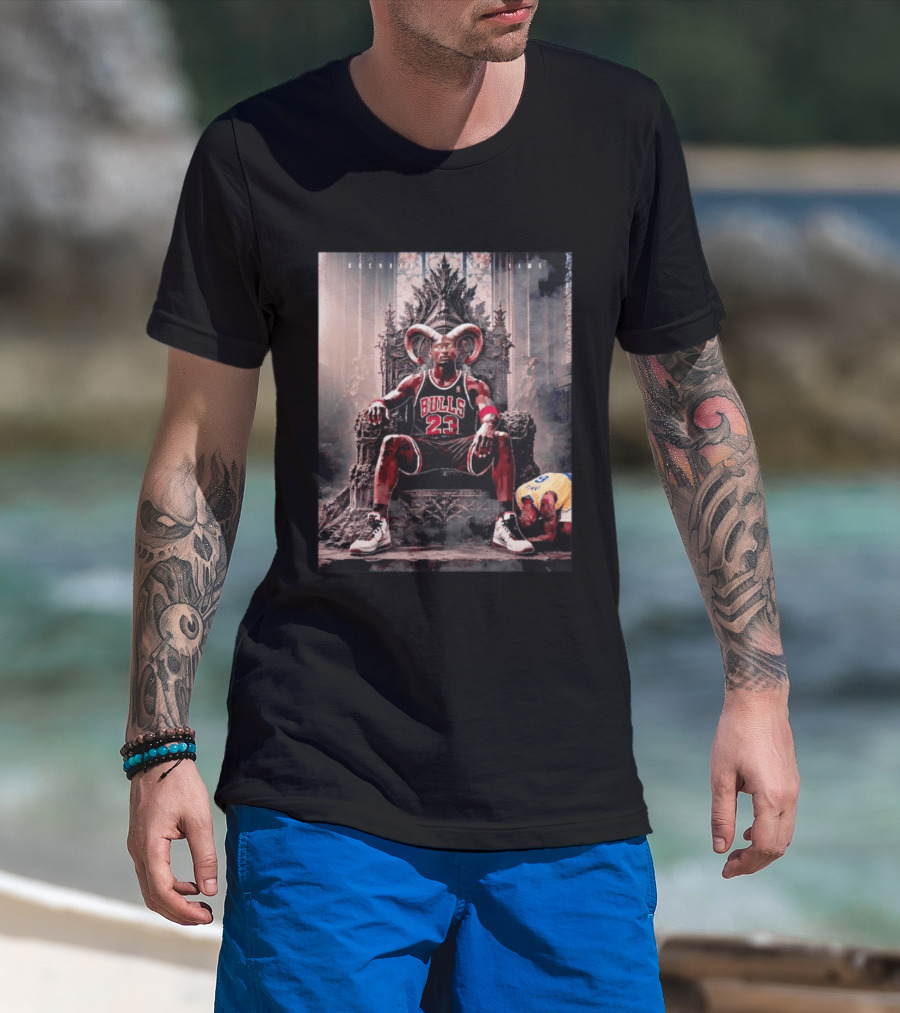 GOAT Michael Jordan Number 23 Chicago Bulls Legendary Throne T-Shirt