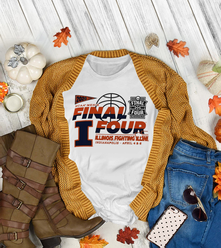 2026 NCAA Men's Final Four Illinois Fighting Illini Indianapolis April 4 & 6 T-Shirt