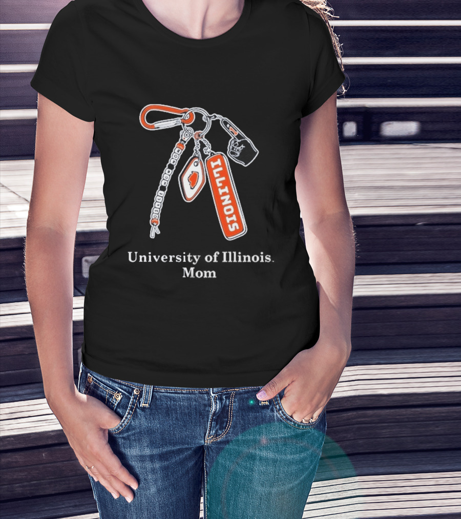 Illinois Fighting University Of Illinois Mom Keychain T-Shirt