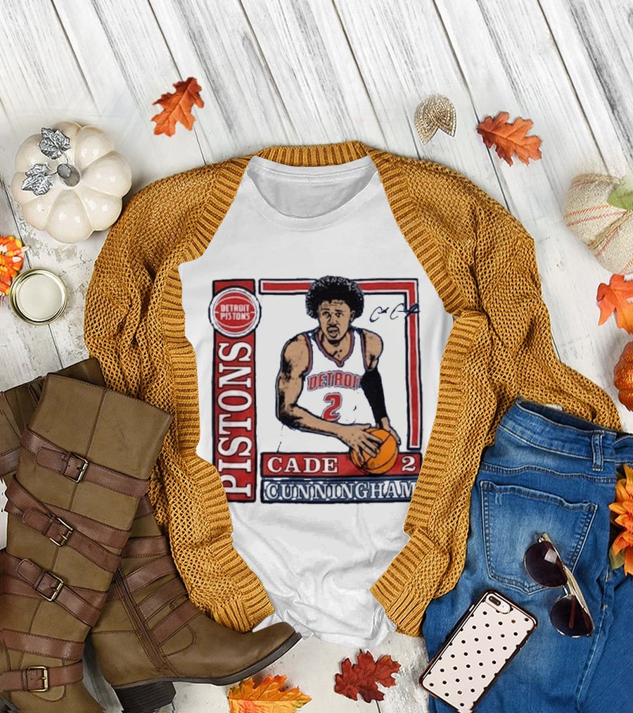 Detroit Pistons Cade Cunningham Basketball Number 2 T-Shirt