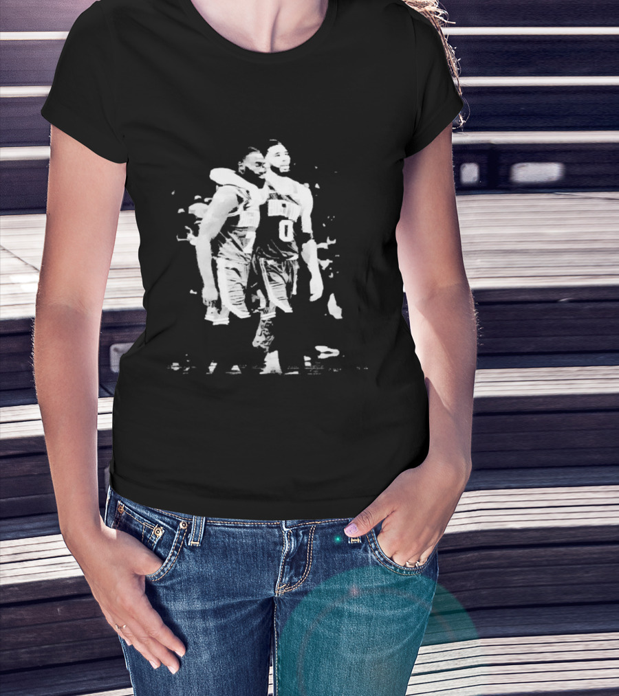 Jayson Tatum Jaylen Brown Boston Celtics NBA Players Teamwork Image T-Shirt