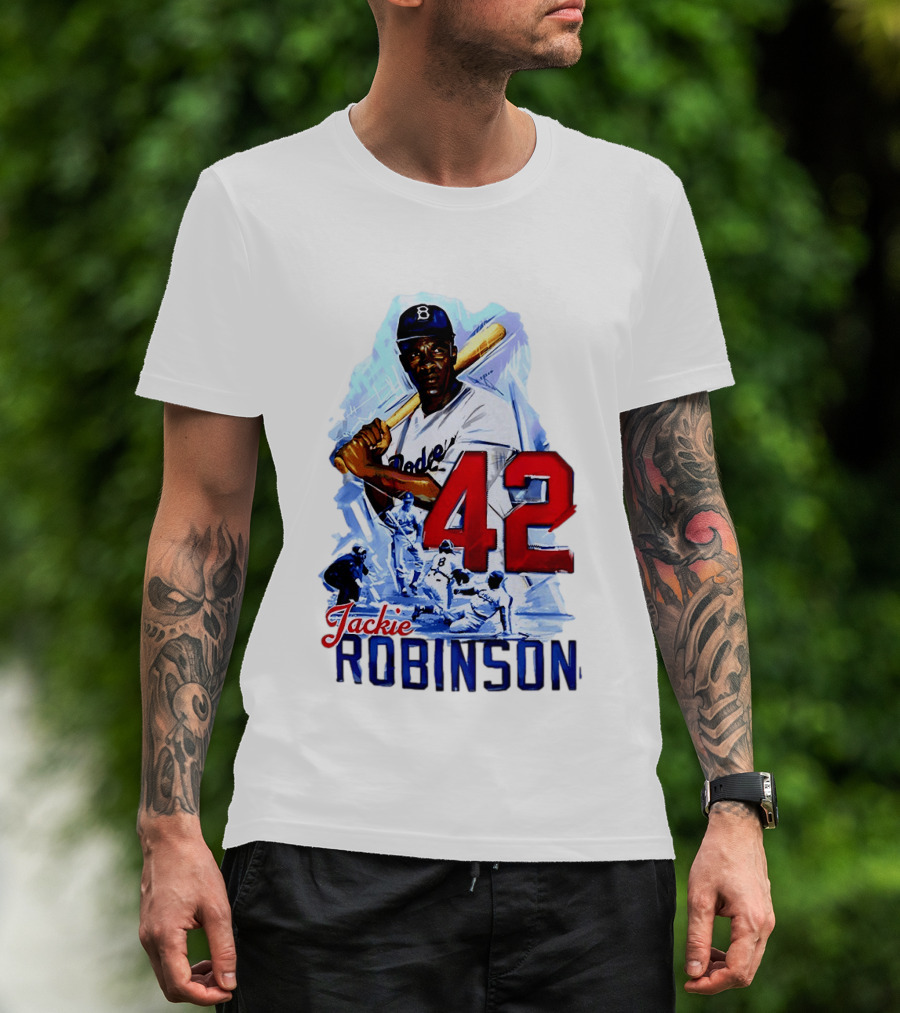 Jackie Robinson 42 Dodgers Baseball Legends T-Shirt