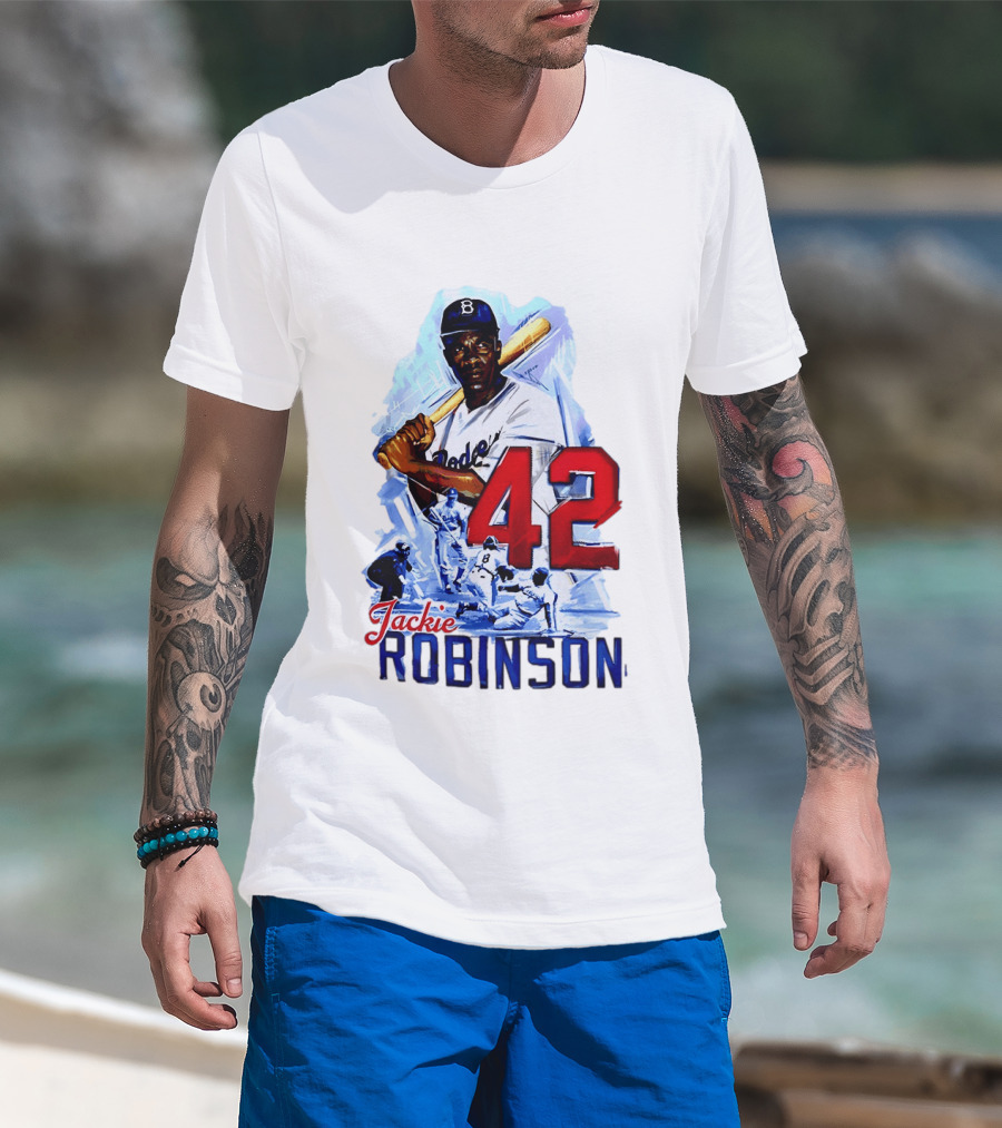 Jackie Robinson 42 Dodgers Baseball Legends T-Shirt