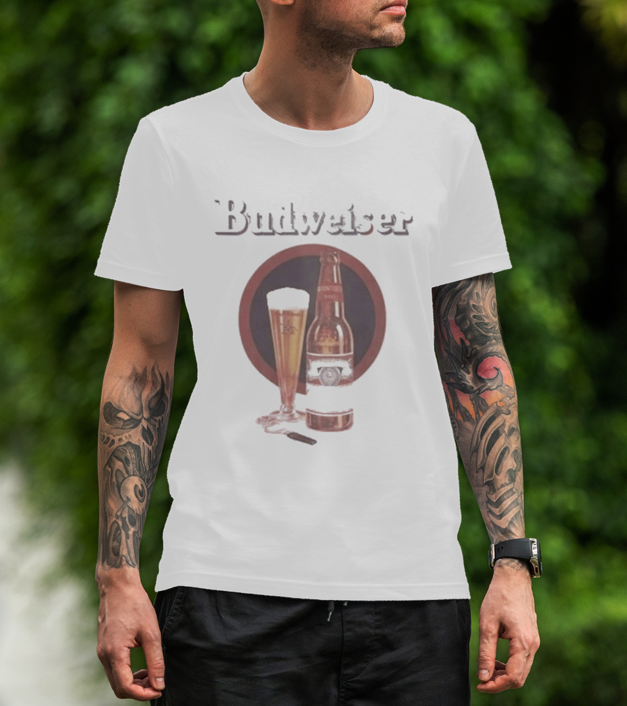 Ken Griffey Jr Budweiser Beer Bottle And Glass T-Shirt