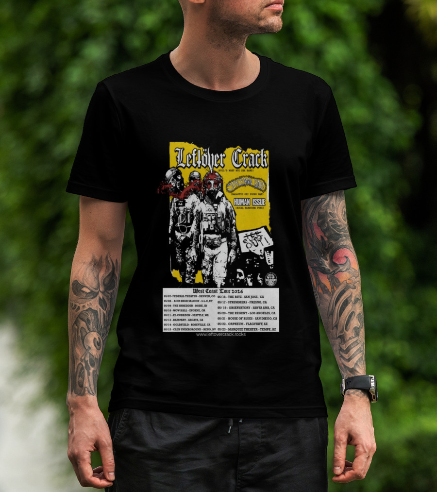 Leftover Crack West Coast 2026 Shows Vintage Punk Rock Tour Dates T-Shirt