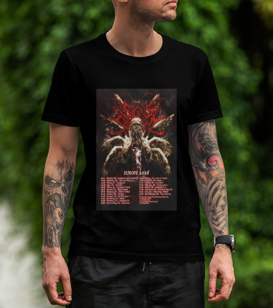 Signs Of The Swarm Europe 2026 Tour Dates Gothic Angel T-Shirt