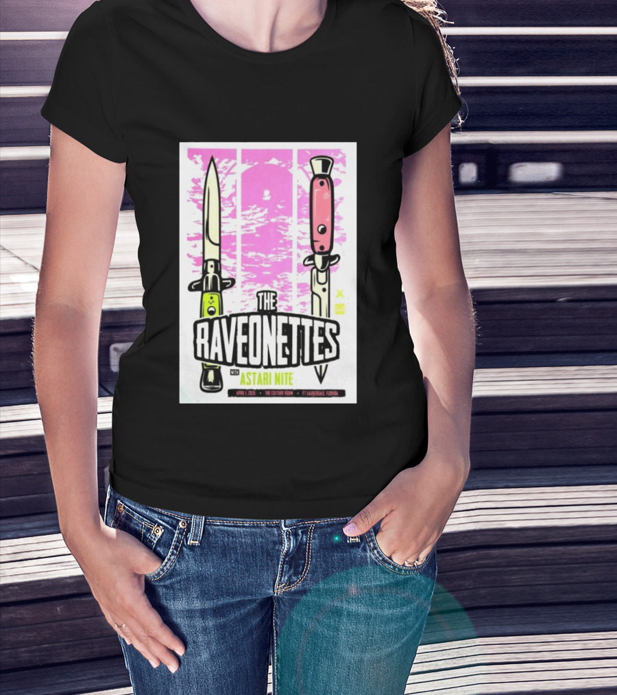 The Raveonettes Culture Room April 1 2026 Astari Nite Fort Lauderdale Concert Knives T-Shirt