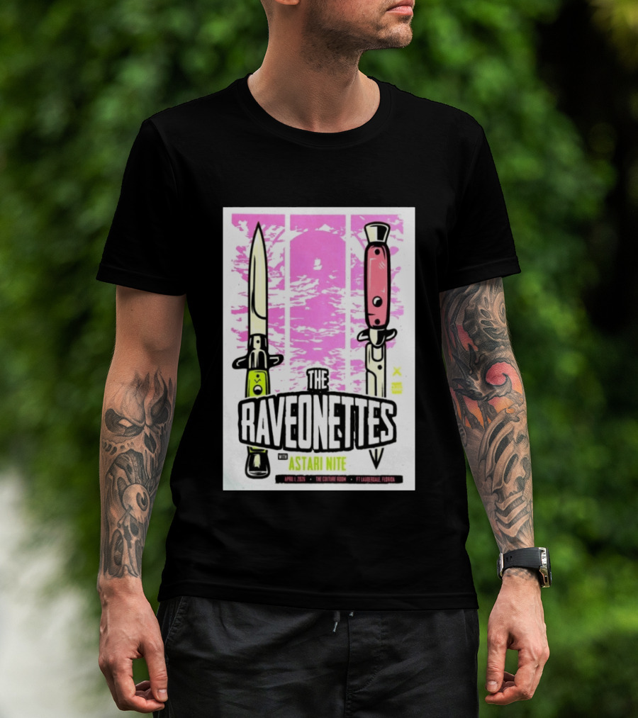 The Raveonettes Culture Room April 1 2026 Astari Nite Fort Lauderdale Concert Knives T-Shirt