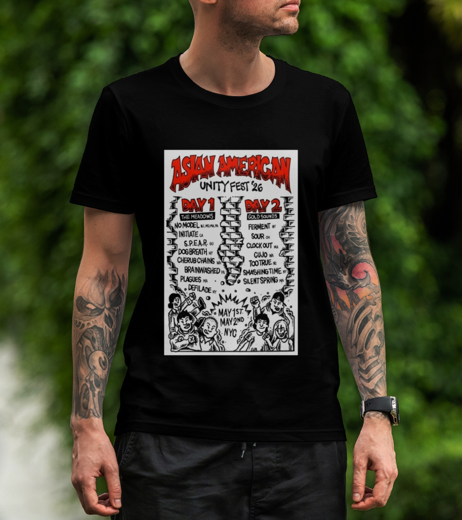 Asian American Unity Fest 2026 NYC May 1st 2nd The Meadows Gold Sounds Music Lineup T-Shirt