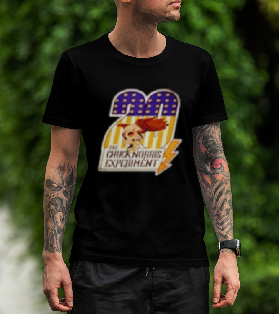 The Chuck Norris Experiment 20 Lightning Bolt Stars And Stripes Skull T-Shirt
