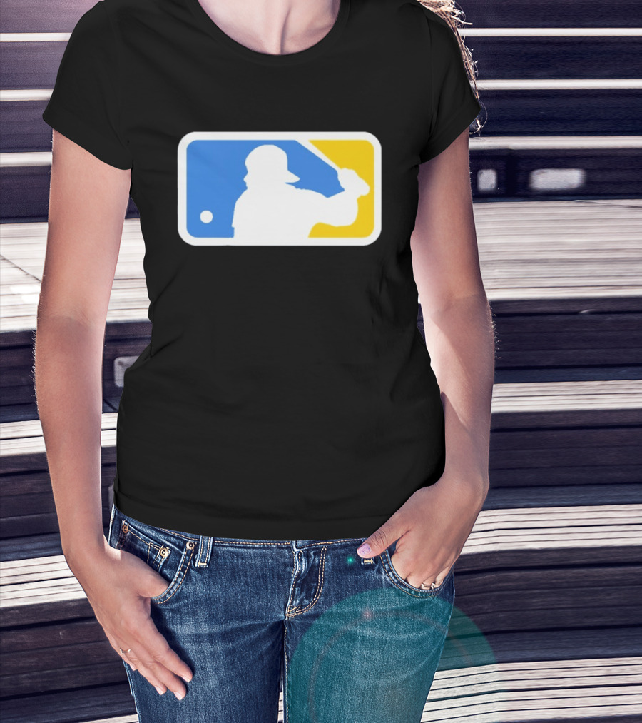 MLB The Kid Batter Silhouette Blue Yellow T-Shirt
