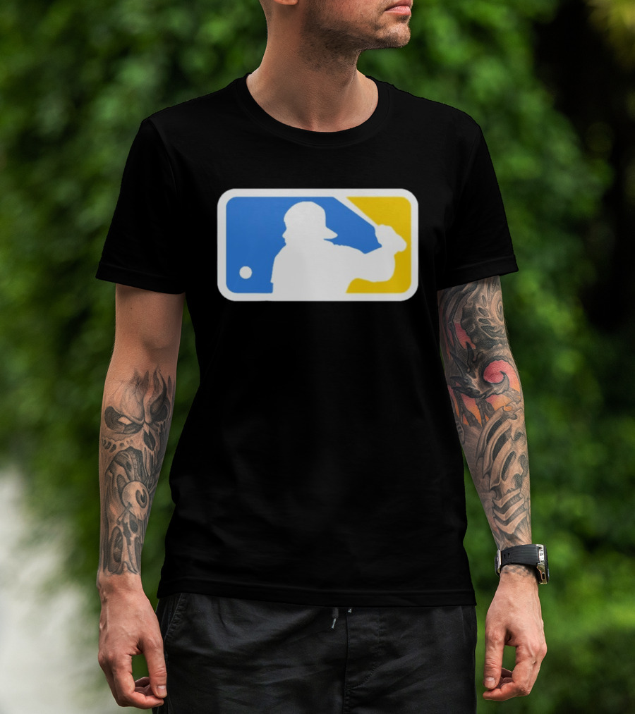 MLB The Kid Batter Silhouette Blue Yellow T-Shirt