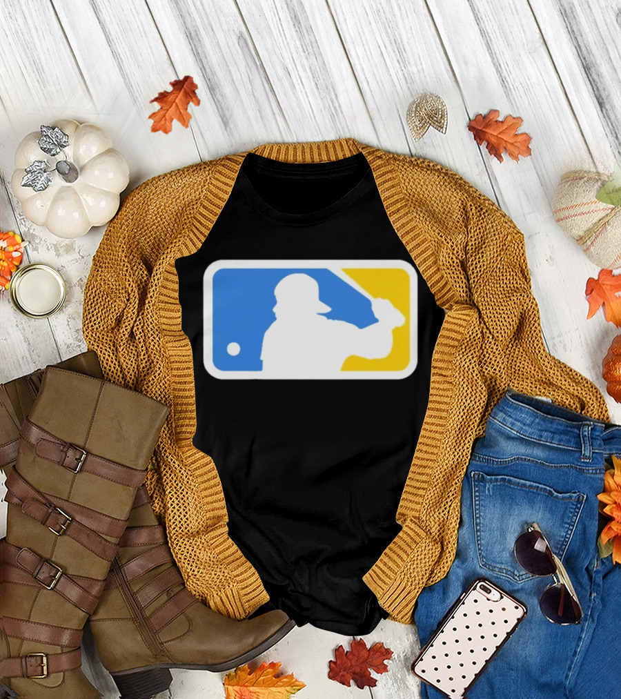 MLB The Kid Batter Silhouette Blue Yellow T-Shirt