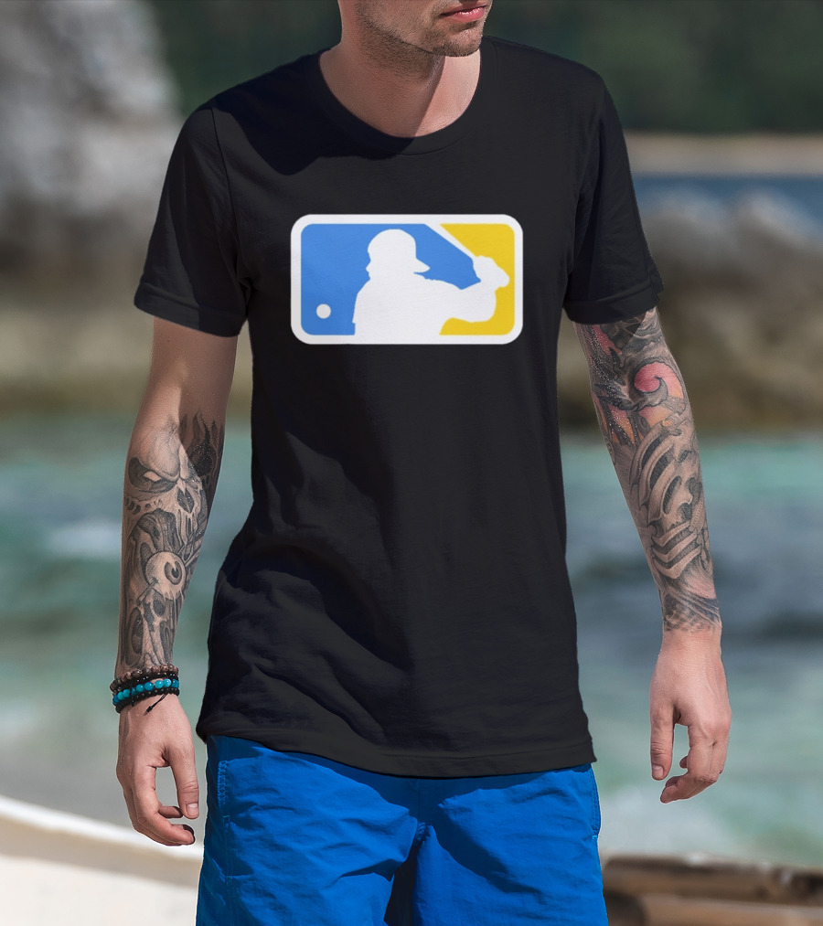 MLB The Kid Batter Silhouette Blue Yellow T-Shirt