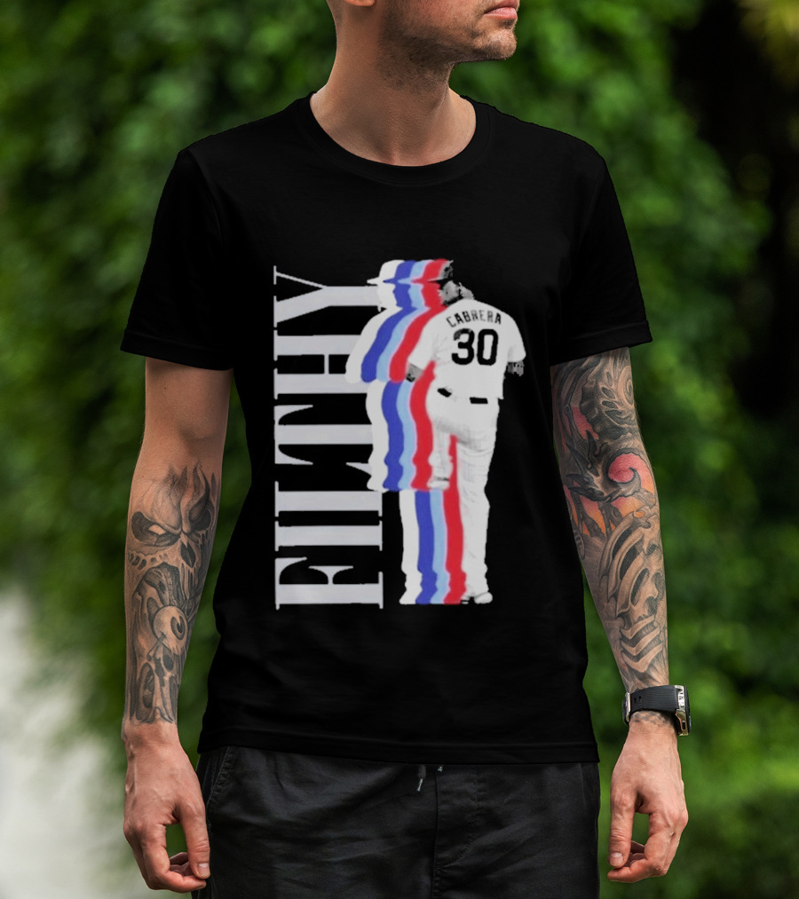 Obvious Edward Cabrera Filthy 30 Red Blue Streak Baseball T-Shirt
