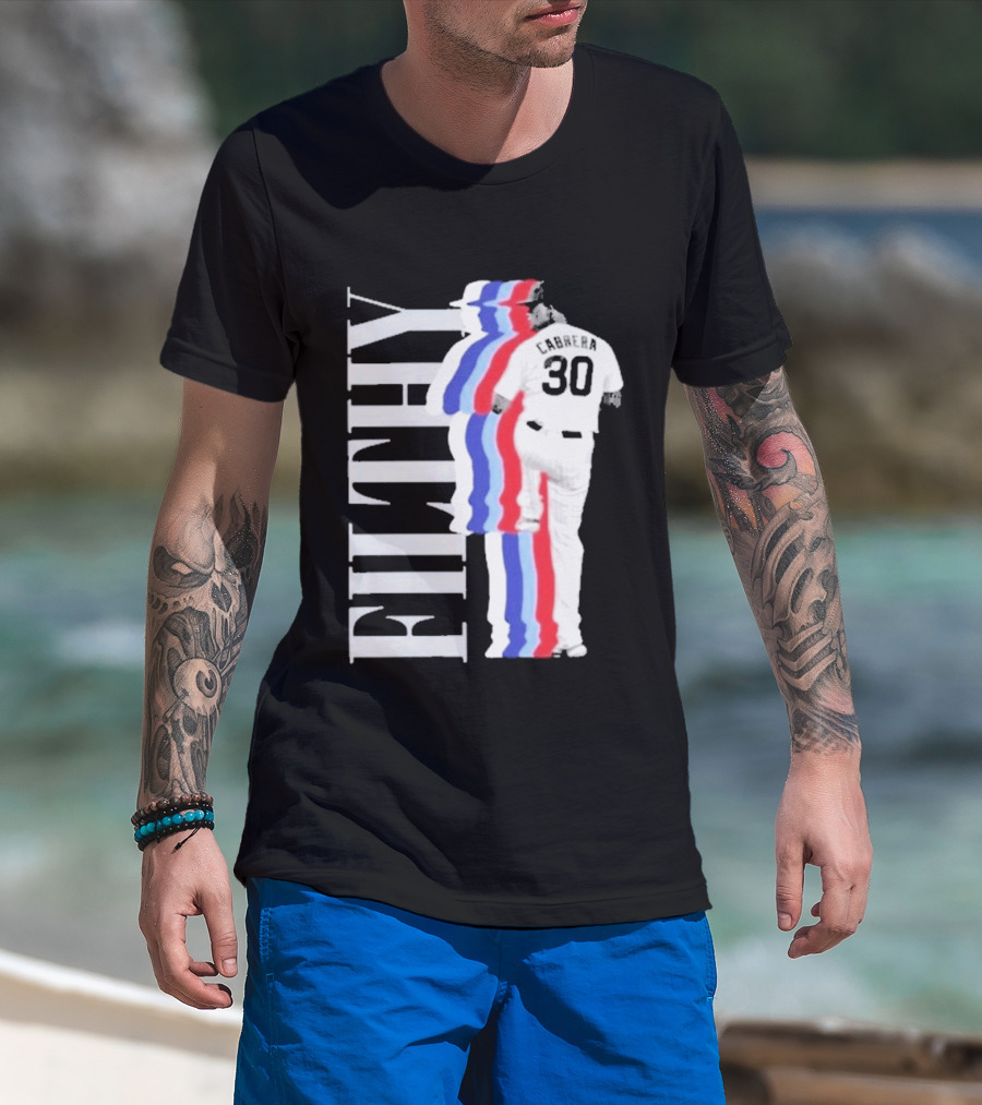 Obvious Edward Cabrera Filthy 30 Red Blue Streak Baseball T-Shirt