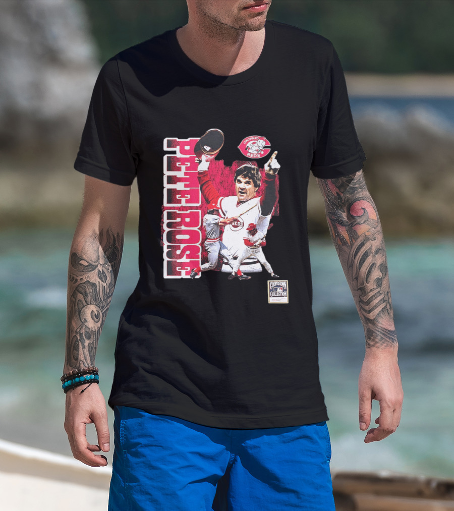Pete Rose Cincinnati Reds Cooperstown Collection Players T-Shirt
