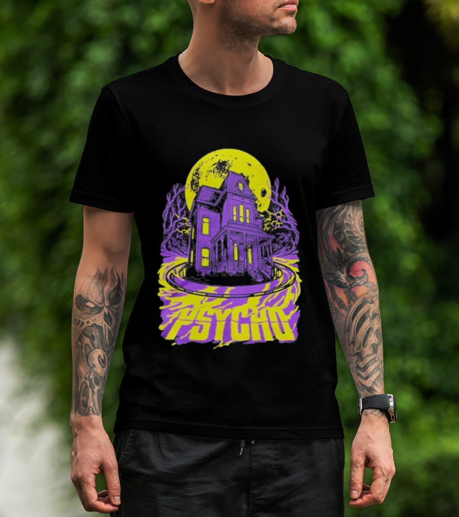 Psycho Forever Haunted House Neon Moon T-Shirt
