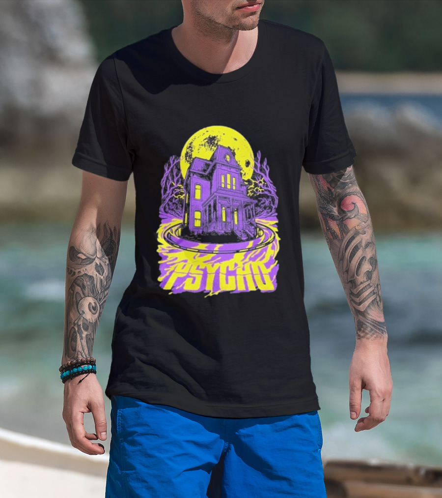 Psycho Forever Haunted House Neon Moon T-Shirt