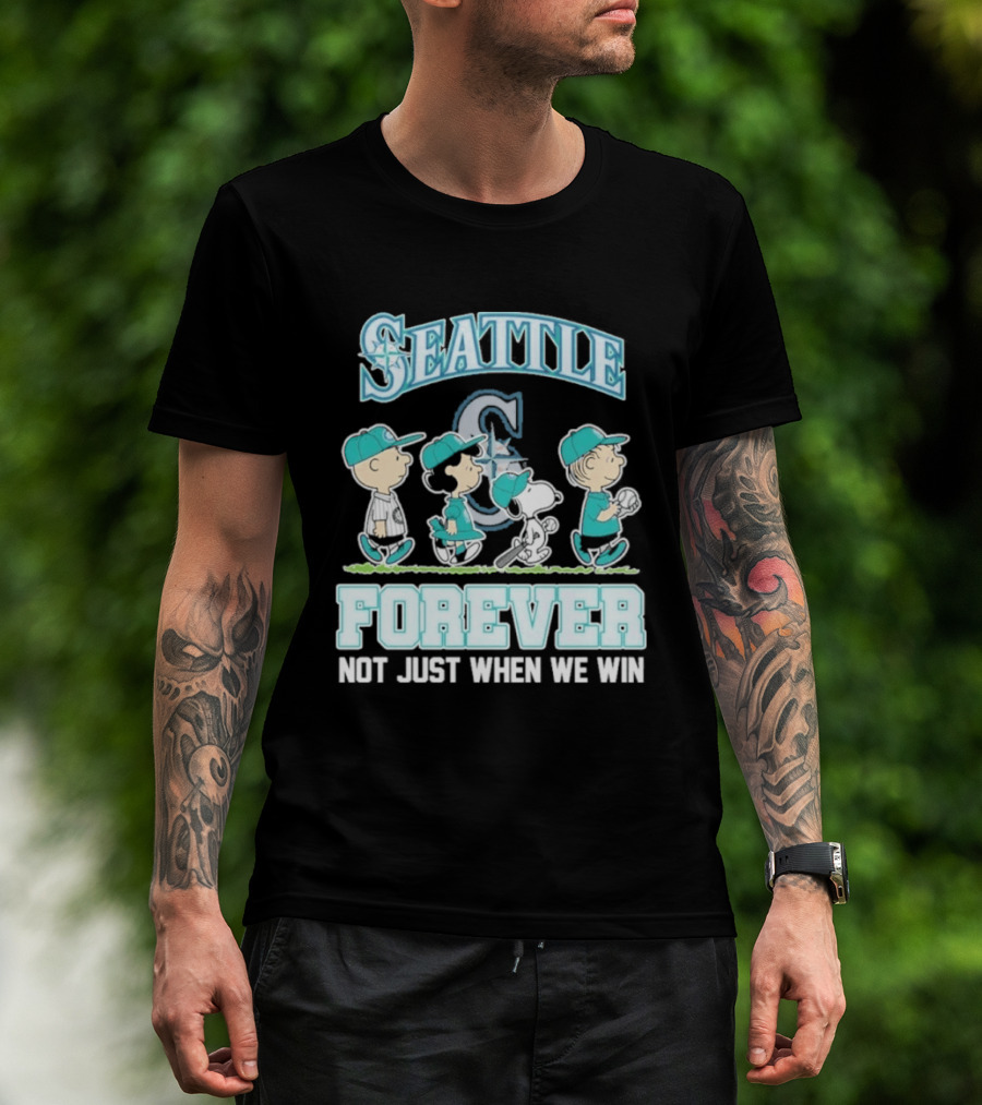 Seattle Mariners Peanuts Characters Forever Not Just When We Win T-Shirt