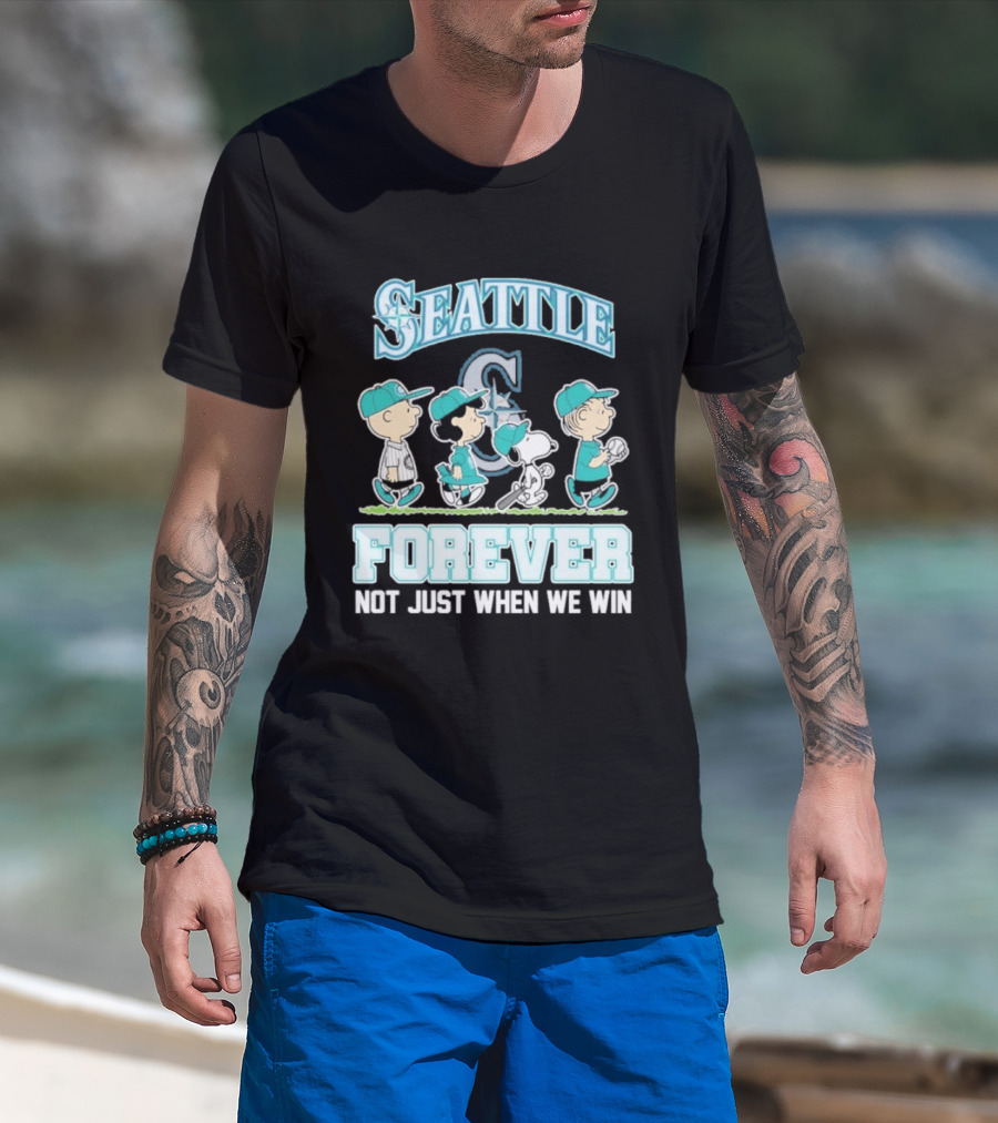 Seattle Mariners Peanuts Characters Forever Not Just When We Win T-Shirt
