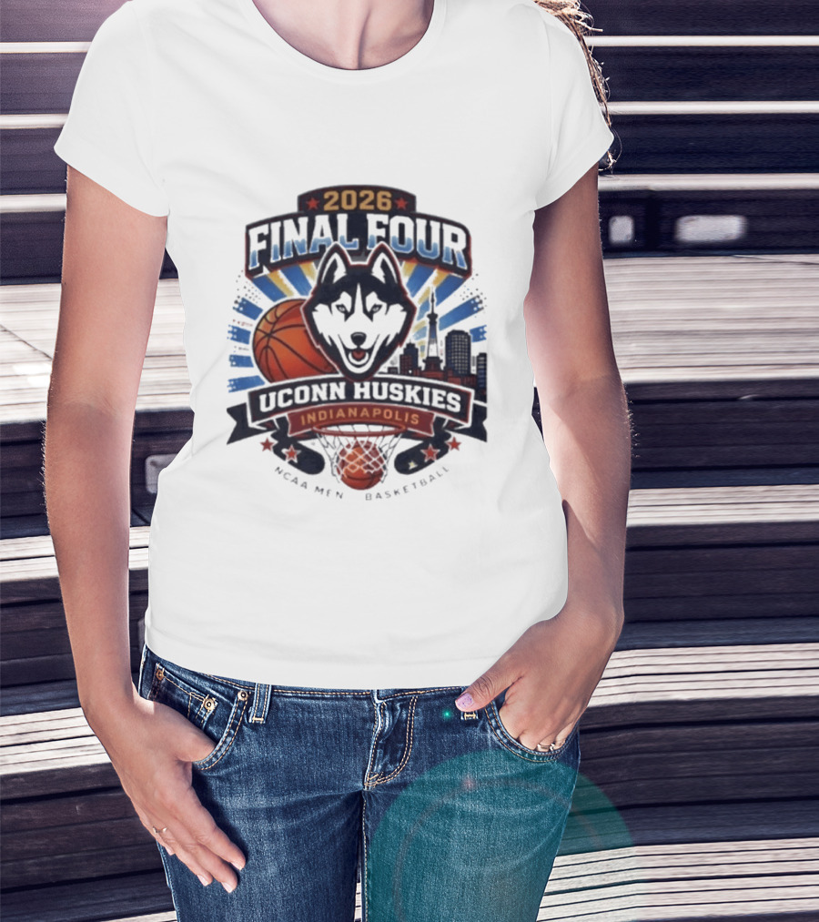 2026 Final Four Uconn Huskies Indianapolis NCAA Men's Basketball T-Shirt